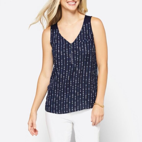 Fortune & Ivy Lighton Zip Detail Mixed Material Blouse - Picture 6 of 9